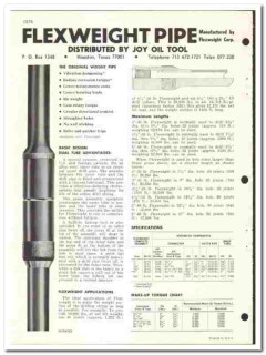Flexweight Corp 1972 vintage oil gas catalog oilfield pipe weight Flexweight Corp 1972 vintage oil gas catalog oilfield pipe weight