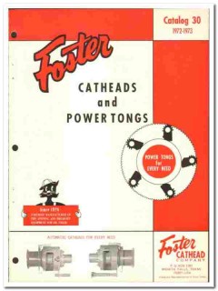 Foster Cathead Company 1972 vintage oil gas catalog oilfield tongs