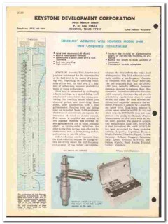 Keystone Development Corp 1972 vintage oil catalog oilfield Sonolog Keystone Development Corp 1972 vintage oil catalog oilfield Sonolog