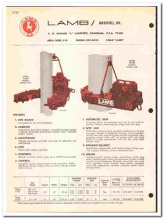 Lamb Industries Inc 1972 vintage oil gas catalog oilfield tongs Lamb Industries Inc 1972 vintage oil gas catalog oilfield tongs