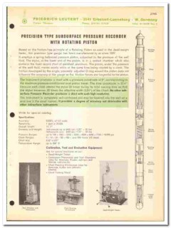 Friedrich Leutert 1972 vintage oil catalog oilfield pressure recorder Friedrich Leutert 1972 vintage oil catalog oilfield pressure recorder