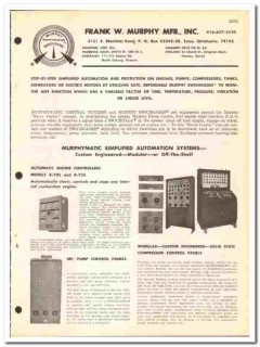 Frank W Murphy Mfr Inc 1972 vintage oil gas catalog oilfield control