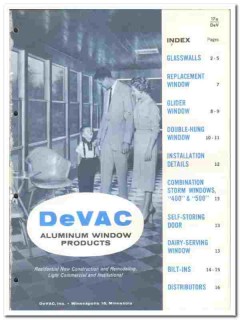 DeVac Inc 1961 vintage window catalog aluminum glider double-hung