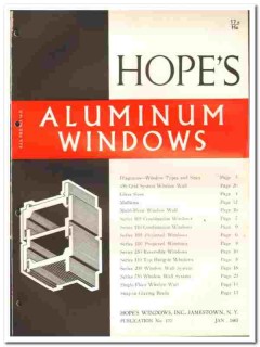 Hopes Windows Inc 1961 vintage window catalog aluminum projected Hopes Windows Inc 1961 vintage window catalog aluminum projected