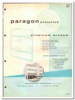 Peterson Window Corp 1961 vintage catalog aluminum Paragon projected Peterson Window Corp 1961 vintage catalog aluminum Paragon projected