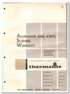 Thermelite Inc 1961 vintage window catalog aluminum vinyl sliding