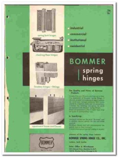 Bommer Spring Hinge Company 1961 vintage hardware catalog mail boxes Bommer Spring Hinge Company 1961 vintage hardware catalog mail boxes
