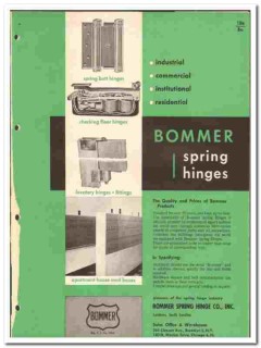 Bommer Spring Hinge Company 1961 vintage hardware catalog mail boxes