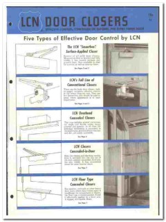 LCN Closers Inc 1961 vintage hardware catalog swing door control