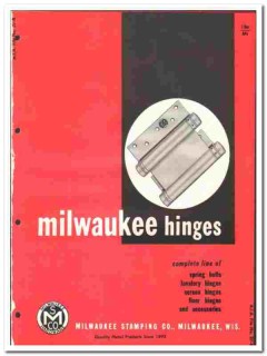 Milwaukee Stamping Company 1961 vintage hardware catalog door hinges Milwaukee Stamping Company 1961 vintage hardware catalog door hinges