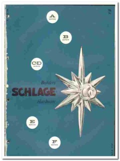 Schlage Lock Company 1961 vintage hardware catalog builders locksets