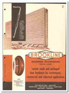 Brookline Industries Inc 1961 vintage hardware catalog door pulls