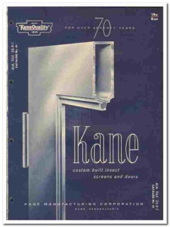 Kane Mfg Company 1961 vintage window catalog custom insect screens