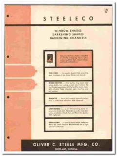 Oliver C Steele Mfg Company 1961 vintage window catalog shades Oliver C Steele Mfg Company 1961 vintage window catalog shades