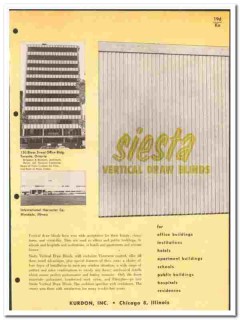 Kurdon Inc 1961 vintage window catalog Siesta vertical draw blinds Kurdon Inc 1961 vintage window catalog Siesta vertical draw blinds