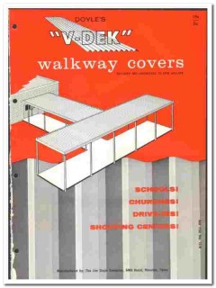 Jim Doyle Company 1961 vintage roofing catalog V-DEK walkway covers