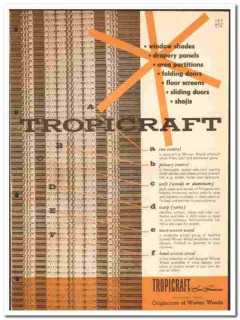 Tropicraft of San Francisco 1961 vintage window catalog woven woods