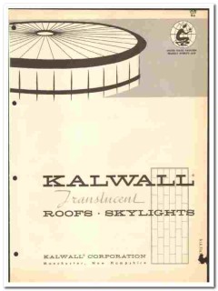 Kalwall Corp 1961 vintage roofing catalog skylights translucent roofs