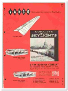 E Van Noorden Company 1961 vintage roofing catalog Duratite Skylights E Van Noorden Company 1961 vintage roofing catalog Duratite Skylights