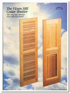 Vixen Hill Mfg Company 1989 vintage window catalog Cedar Shutters