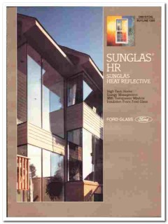 Ford Glass Company 1989 vintage window catalog Sunglas HR reflective