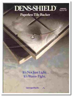 Georgia-Pacific Corp 1989 vintage tile catalog backer Dens-Shield