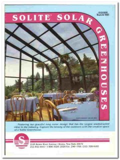 Solite Solar Greenhouses Inc 1989 vintage glass catalog solariums Solite Solar Greenhouses Inc 1989 vintage glass catalog solariums