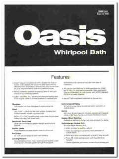 Oasis Industries Inc 1989 vintage recreation catalog whirlpool baths Oasis Industries Inc 1989 vintage recreation catalog whirlpool baths