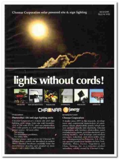 Chronar Corp 1989 vintage electrical catalog solar power signs Sunergy Chronar Corp 1989 vintage electrical catalog solar power signs Sunergy