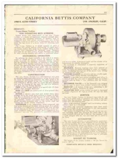 California Bettis Company 1936 vintage oil catalog oilfield turbine California Bettis Company 1936 vintage oil catalog oilfield turbine