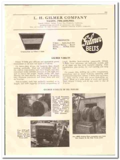 L H Gilmer Company 1936 vintage oil catalog oilfield V-belt Kable Kord