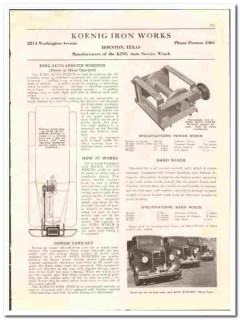 Koenig Iron Works Inc 1936 vintage oil gas catalog oilfield winches Koenig Iron Works Inc 1936 vintage oil gas catalog oilfield winches