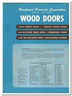Hardwood Products Corp 1946 vintage door catalog wood veneer Hardwood Products Corp 1946 vintage door catalog wood veneer
