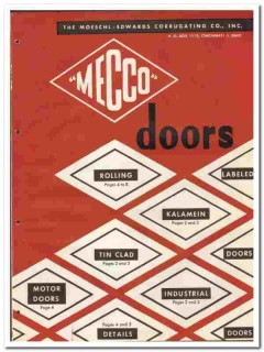 Moeschl-Edwards Corrugating Company 1946 vintage door catalog Mecco Moeschl-Edwards Corrugating Company 1946 vintage door catalog Mecco