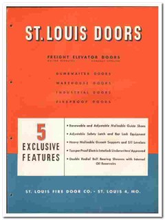 St Louis Fire Door Company 1946 vintage catalog freight elevator St Louis Fire Door Company 1946 vintage catalog freight elevator