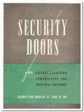 Security Fire Door Company 1946 vintage catalog freight elevators Security Fire Door Company 1946 vintage catalog freight elevators