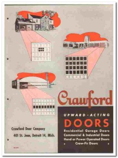 Crawford Door Company 1946 vintage catalog upward-acting overhead Crawford Door Company 1946 vintage catalog upward-acting overhead
