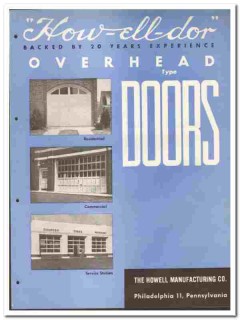 Howell Mfg Company 1946 vintage door catalog overhead How-ell-dor Howell Mfg Company 1946 vintage door catalog overhead How-ell-dor