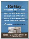Rowe Mfg Company 1946 vintage door catalog Ro-Way overhead
