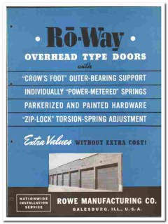 Rowe Mfg Company 1946 vintage door catalog Ro-Way overhead Rowe Mfg Company 1946 vintage door catalog Ro-Way overhead