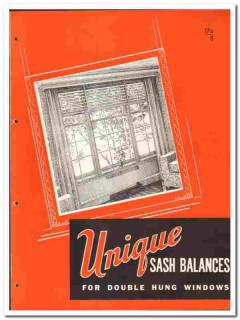 Unique Balance Company 1946 vintage hardware catalog sash window