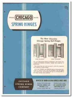 Chicago Spring Hinge Company 1946 vintage hardware catalog door