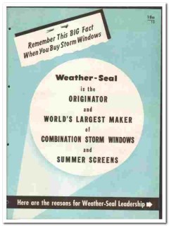 Weather-Seal Inc 1946 vintage window catalog storm summer screens