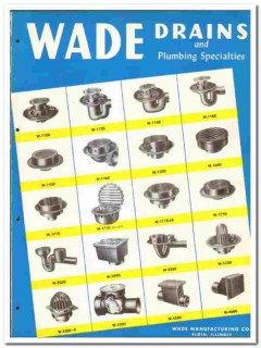 Wade Mfg Company 1946 vintage plumbing catalog drains floor roof Wade Mfg Company 1946 vintage plumbing catalog drains floor roof