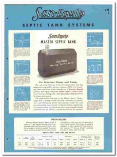 San-Equip Inc 1946 vintage plumbing catalog septic tank systems San-Equip Inc 1946 vintage plumbing catalog septic tank systems