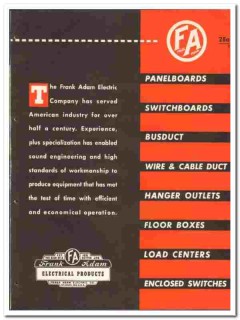 Frank Adam Electric Company 1946 vintage catalog panelboards busduct