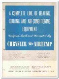 Chrysler Corp 1946 vintage heating catalog Airtemp cooling equipment