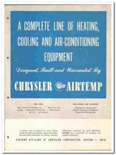 Chrysler Corp 1946 vintage heating catalog Airtemp cooling equipment
