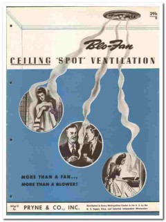 Pryne Company 1946 vintage heating catalog Blo-Fan ceiling ventilation Pryne Company 1946 vintage heating catalog Blo-Fan ceiling ventilation