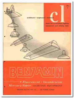 Benjamin Electric Mfg Company 1946 vintage catalog lighting equipment